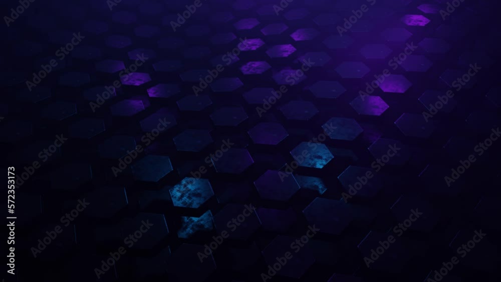 Wall mural hexagon geometric scifi technology loop abstract background animation