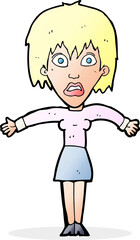 cartoon shocked woman
