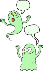 speech bubble cartoon ghosts