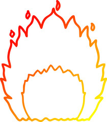 warm gradient line drawing cartoon fire