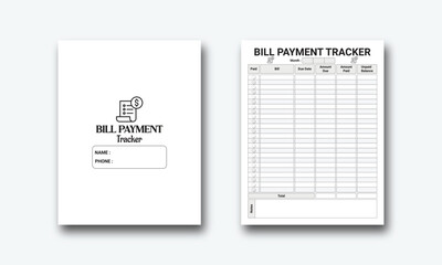 Monthly Bill Payment Tracker kdp interior