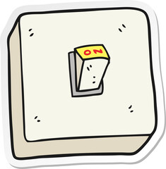 sticker of a cartoon light switch
