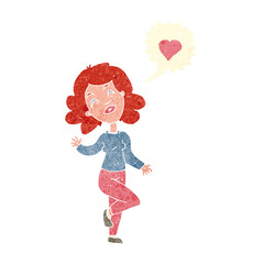 cartoon woman in love