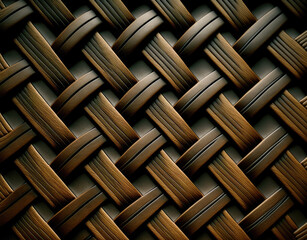 A Wooden basketweave texture pattern background. Created with Generative AI.