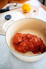 pork carnitas ready to go in the oven
