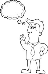 thought bubble cartoon businessman