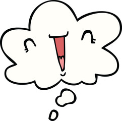 cute cartoon face and thought bubble