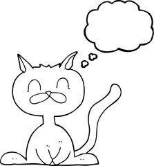 thought bubble cartoon cat