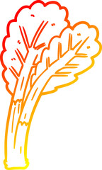 warm gradient line drawing cartoon rhubarb