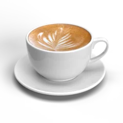 Foto op Plexiglas 3D illustration cup of cappuccino coffee PNG © Marcos