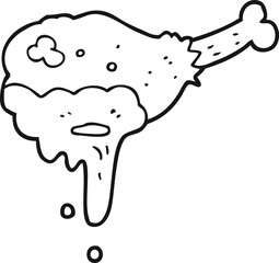 black and white cartoon meat