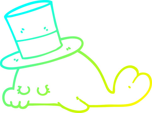 recommend clip art: cold gradient line drawing cute cartoon dolphin