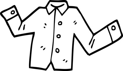 line drawing cartoon casual shirt