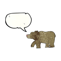 speech bubble textured cartoon bear
