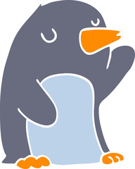 flat color style cartoon penguin