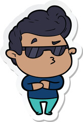 sticker of a cartoon cool guy