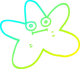 cold gradient line drawing cartoon star fish