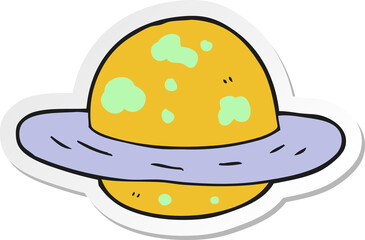 sticker of a cartoon planet