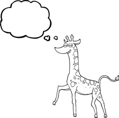thought bubble cartoon giraffe