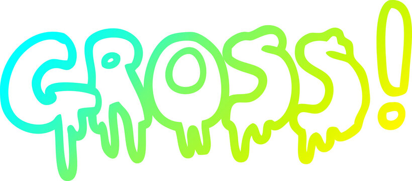 cold gradient line drawing cartoon font gross