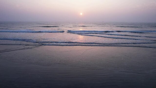 Aerial footage of Harnai beach at Dapoli, located 200 kms from Pune on the West Coast of Maharashtra India.