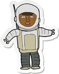 sticker of a cartoon astronaut