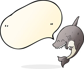 cartoon shark with speech bubble