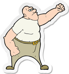 sticker of a cartoon angry man