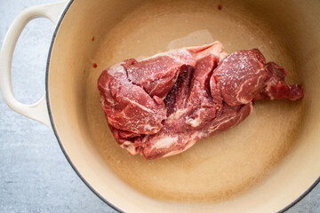 Pork shoulder in dutch oven