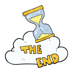 textured cartoon sand timer hourglass the end symbol