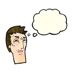 cartoon angry face with thought bubble
