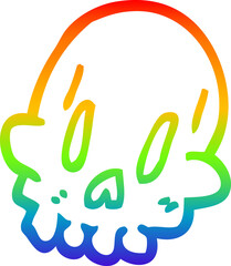 rainbow gradient line drawing cartoon spooky weird skull