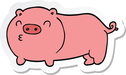 sticker of a cartoon pig