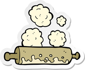 sticker of a cartoon rolling pin
