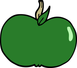 cartoon doodle juicy apple