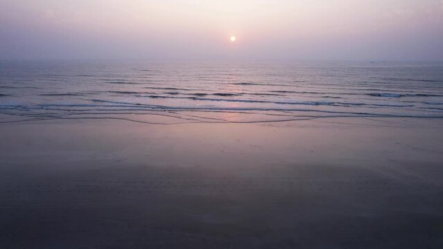 Aerial footage of Harnai beach at Dapoli, located 200 kms from Pune on the West Coast of Maharashtra India.