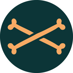 tattoo style icon of cross bones