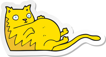 sticker of a cartoon fat cat