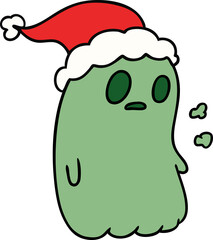 christmas cartoon of kawaii ghost