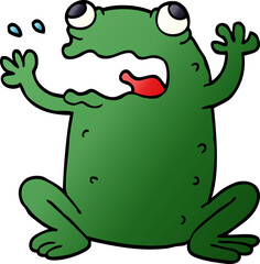 cartoon doodle burping toad