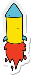 sticker of a cartoon rocket