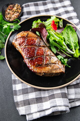 duck breast roasted second course fresh poultry meat meal food snack on the table copy space food background rustic top view
