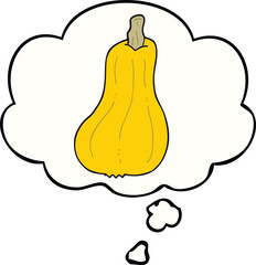 cartoon squash and thought bubble