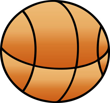 gradient shaded cartoon basket ball