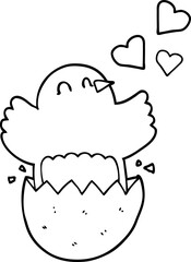 cute hatching chick cartoon