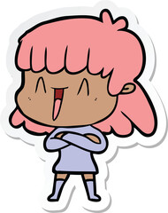 sticker of a cartoon woman