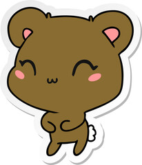 Fototapeta premium sticker cartoon kawaii cute teddy bear