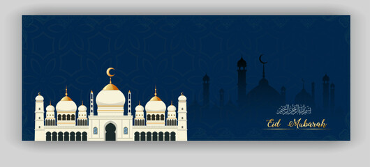 ramadan kareem arabic golden banner design template