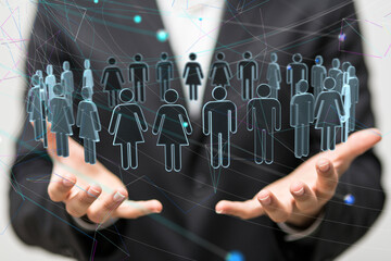 Business intelligence analyst dashboard on virtual - connection