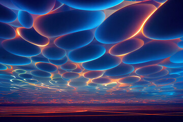 abstract magic dome  clouds  technology background.generative ai